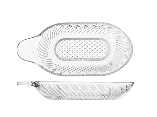 BORGONOVO Grattugiamela, grattugia, in Vetro, con Dettagli, Trasparente, 10x21x3cm