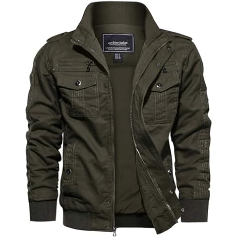 EKLENTSON Men's Casual Cargo Jacket Windbreaker Cover
