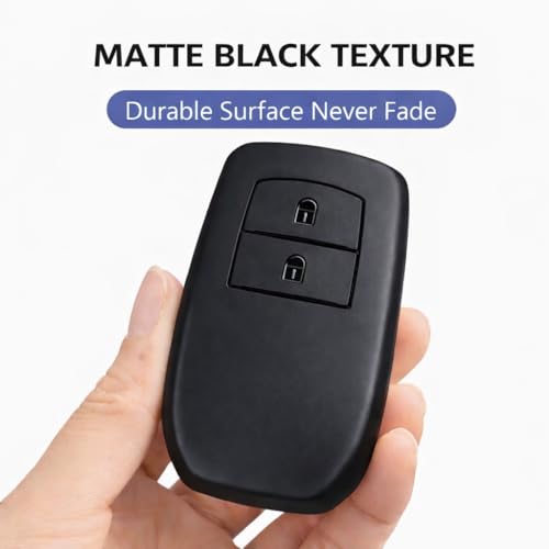 Image of JVCV Soft TPU Cover Compatible with Toyota Fortuner, Hilux, Innova Crysta, Fortuner Legender, Innova HyCross, Land Cruiser 2B Smart Key | Scratch-Resistant Protective Case (2B Matte Black Style B)