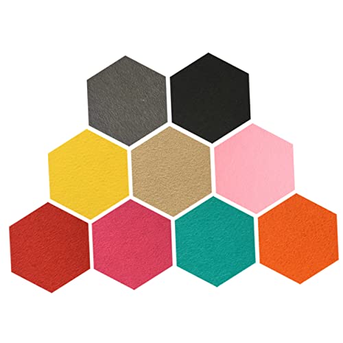 jojofuny 1 Ensemble 1 Ensemble D'Autocollants Muraux Hexagonaux En Feutre Tableau Décoration De Bureau Tableau D'Affichage Grille Murale Tableau Noir Décoration 9 pièces