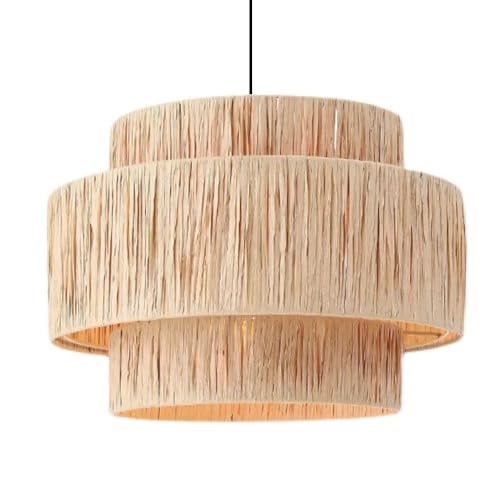 Luminaires de style tropical suspension rotin tressé pour salon chic