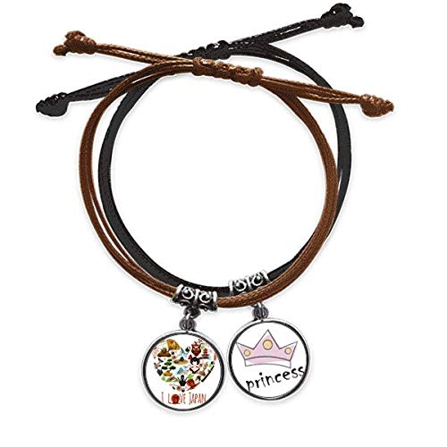 Pulsera de cuero Japón sushi ilustración para mujer estilo princesa
