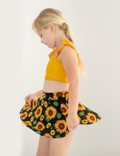Image of Arshiner Girls Swimsuit 3 Piece Bathing Suits Cute Bikini Tankini Sets Teen Ruffle Swimwear with Cover Up Skirt