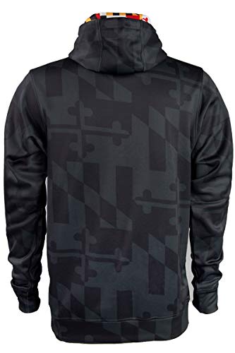 Maryland Flag Souvenir Gift Hoody with Front Kangaroo Pockets and Hidden Media Player Pocket2