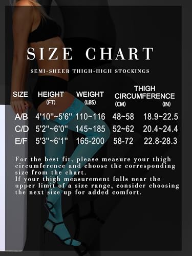 Image of HONENNA Semi Sheer Stay Up Lingerie Thigh High Stockings Lace Top Size A-F