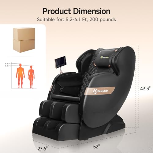 Real Relax 2025 Full Body Massage Chair of Dual-core S Track,Shiatsu Massage Recliner of Zero...