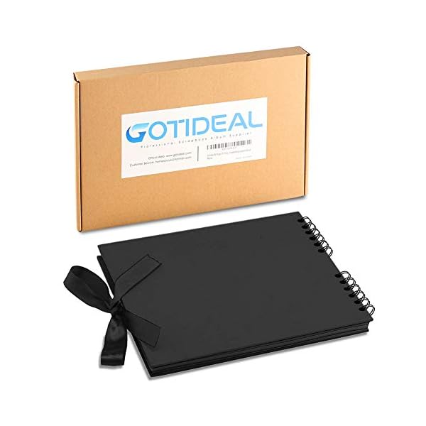 Álbum de recortes Gotideal para manualidades, 80 páginas, álbum de fotos de boda y aniversario, álbum de recortes para familia, accesorios de bricolaje y suministros para álbumes de recortes (negro) - Imagen 7