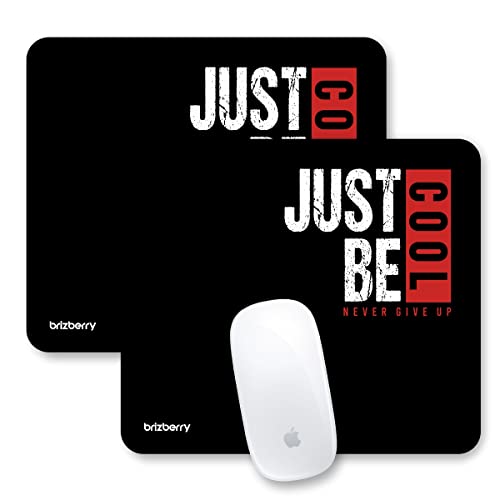 Image of Brizberry Mouse Pad, Optimised for Speed and Precision, Premium Anti Skid Rubber Base, for Office Desktop Laptop PC Mac, 240 x 210 x 3 mm (108S - Pack of 2)