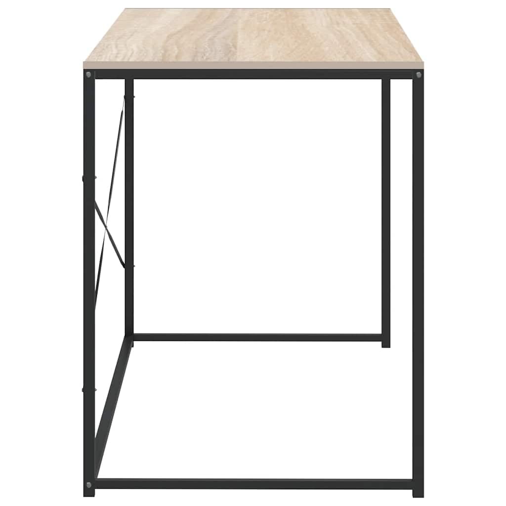 Stolik komputerowy o wyglądzie czarnego dębu, 110 x 60 x 70 cm, materiał drewnopochodny z metalowym stelażem, stół do gabinetu i gier, stabilne biurko do biura i domu
