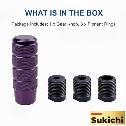 Image of Medirich Lifesciences Sukichi Car Gear Knob Stylish | Universal Car Gear Shift Knob | Manual Transmission Gear Shifter | Car Interior Accessories | Anti Slip Gear Lever Knob | (Slim Dotted, Purple)
