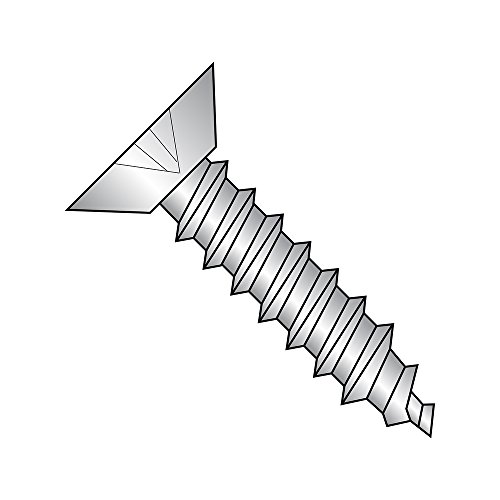 Small Parts 1008ABPU188 18-8 Stainless Steel Sheet Metal Screw, Plain Finish, Undercut 82 degrees Flat Head, Phillips Drive, Type AB, #10 Thread Size, 1/2