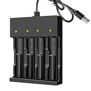 18650 Charger 3.7V Rechargeable 18650 Battery Charger 4 Bay Li ion for Rechargeable Lithium Batteries 26650 21700 18650…
