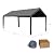 Replacement Carport Canopy Top only, Compatible with 10'x20 carport Frame, 180PE Fabric, Weather Resistant, Beige or Gray, Canopy Cover only, Frame is not Included (10'x20', Gray)