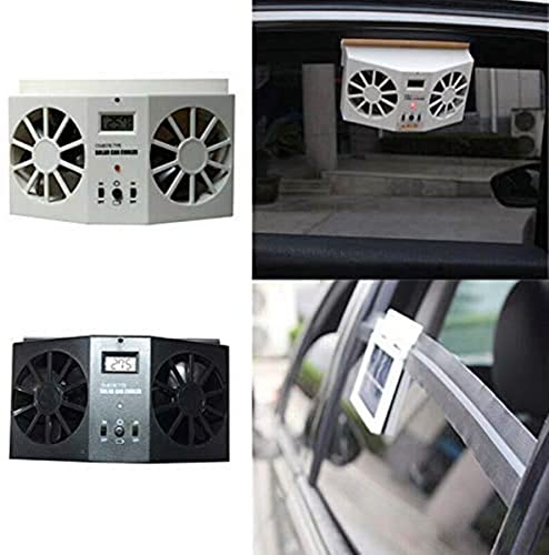 Solar Car Fan, Car Window Fan, Solar Powered Car Exhaust Fan, Car Radiator Fan, Energy Saving Air Vent Air Purifiers Car Ventilator, Solar Car Front/Rear Window Exhaust Fan, Eliminate Smell 2W (Black) #TOP4