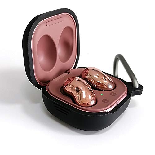 Custodia silicone per Galaxy Buds Live, Cover protettiva da viaggio,Borsa viaggio,Custodia Ricarica,silicone Resistente ai Graffi Case per Samsung Galaxy Buds Live Wireless Earbuds (nero)