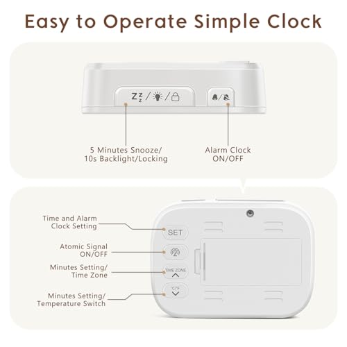 Geevon 240508-WH Digital Alarm Atomic Clock thumb #8