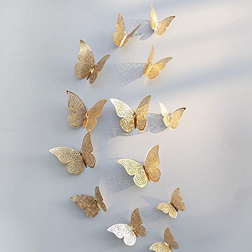 Xtore® 12pcs 3D Home Decor Butterfly with Sticking Pad (Shimmer G...