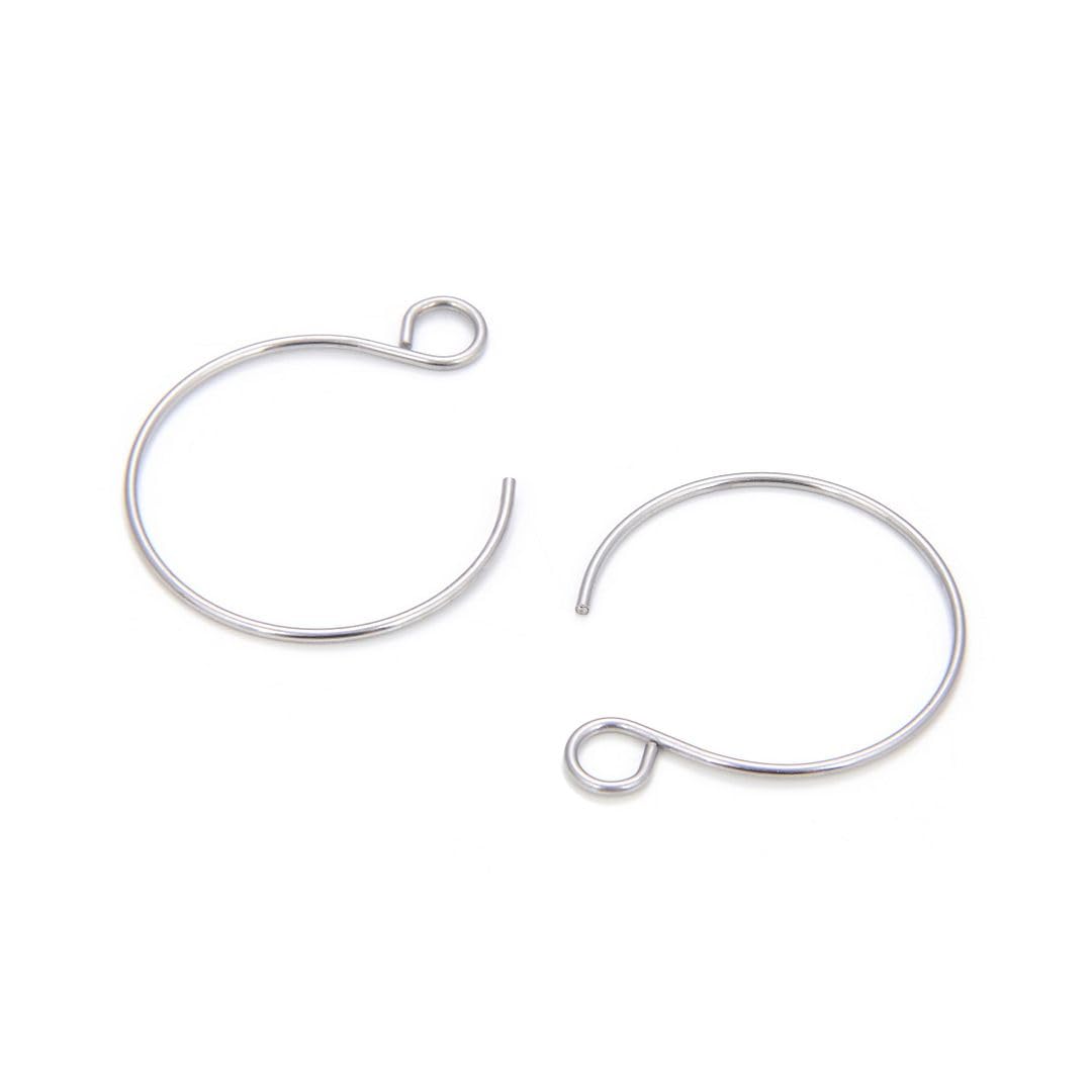 50pcs Adabele 316 Grade Surgical Stainless Steel Hypoallergenic 20mm Round Hoop Earring Hooks Ear Wire (Wire 0.8mm/20 Gauge) for DIY Earrings Jewelry Making SEF8-2