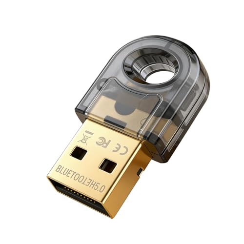Adaptador Bluetooth USB 5.0, USB Dongle Receiver PC Driver Free para Windows 7/8/8.1/10,Transferencia inalámbrica Auriculares Bluetooth para Escritorio Portátil Auriculares Teclado Ratón