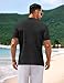 COOFANDY Men's Knit Button Down Shirts Short Sleeve Vintage Fashion Polo Shirts Casual Summer Beach Vacation Shirts Black