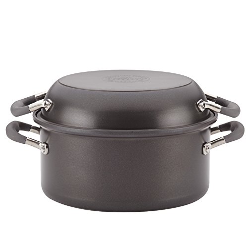 Anolon Advanced Hard Anodized Nonstick Stockpot/Dutch Oven with Frying/Skillet Pan, 5 Quart and 10 Inch, Graphite Gray