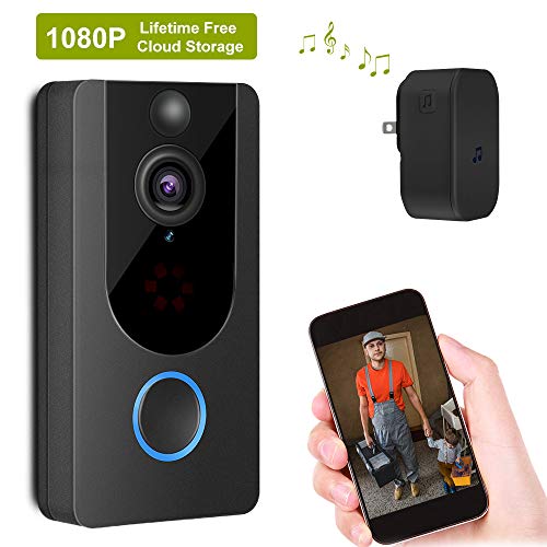 Smart Video Door Bell Wireless 1080p Doorbell Camera Free Cloud
