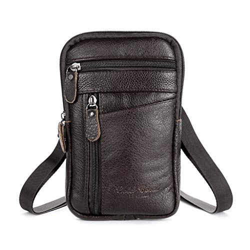 Bolsa de mão masculina de couro pequena bolsa de ombro bolsa de ombro para telefone carteira bolsa bolso acampamento casual mochila