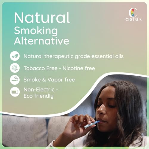 Image of Cigtrus Natural Nicotine-Free, Tobacco-Free Smoking Alternative, Non-Electric Craving Relief, Quit Smoking Aid with Cigtrus (Fresh Spearmint) - 3 Piece