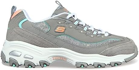 Skechers Women's Athleisure Sneaker, Grey/Mint, 6 US medium | Image 1