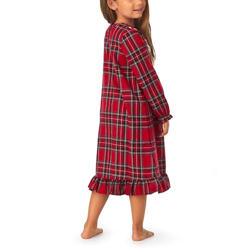 Sleepwear for Girls Pajamas Classic Long Sleeve Soft Flannel Holiday Plaid Nightgown (Toddler and Kids)3