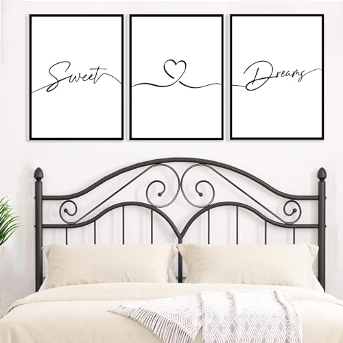 WALTSOM Framed Bedroom Wall Art 12x16”, Sweet Dreams Wall Decor Above Bed Decors, Black Wall Decor for Bedroom (12x16 inches, Set of 3, Framed) WALTSOM Framed Bedroom Wall Art 12x16”, Sweet Dreams Wall Decor Above Bed Decors, Black Wall Decor for Bedroom (12x16 inches, Set of 3, Framed)