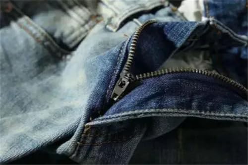 Men Punk Broken Jeans Slim Fit Trousers Ripped Skinny Torn Tight Pipe with Slits Holes Denim Pants3