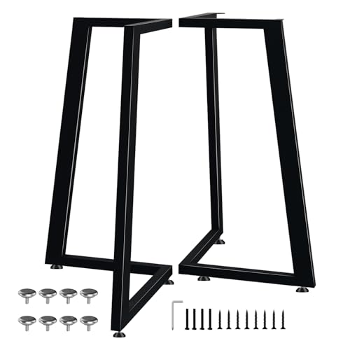 ADYLEGS Pieds de Table en métal Robuste (71 cm) - Lot de 2 Pieds en V Noir pour Table Basse, Banc ou Meuble DIY - Design Industriel Lourd