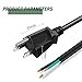 MEIRIYFA 18 Gauge 3 Prong NEMA 5-15 Plug Heavy Duty Cord US SJT Replacement Power Supply Cable 10A 110V 115V 120V Pigtail for Power Tools and AC Appliances -2PCS (4.9FT)