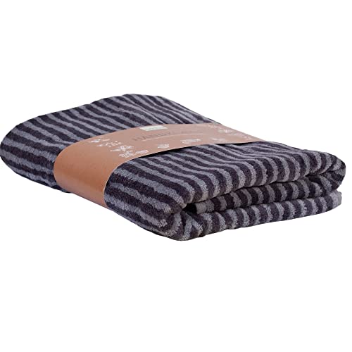 Omhu Toalla de mano 100% algodón orgánico (rayas gris), 70 x 140 cm, calidad = peso 550 g/m², desarrollada en Dinamarca Cover