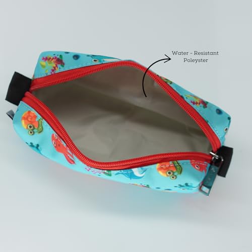 Image of VISMIINTREND Sea World Pre Printed Flat Pouch - Lightweight and Multi-Purpose Organizer for Girls & Boys, Adults
