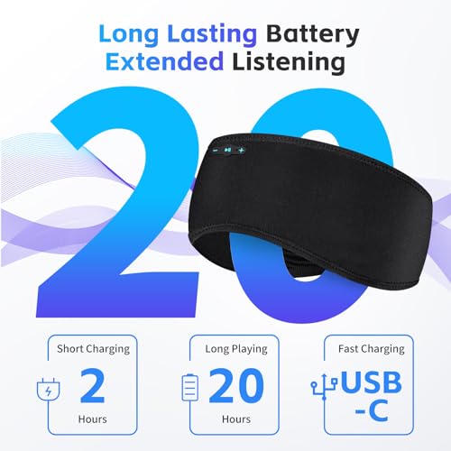 Veeniitosr Sleep Headphones Bluetooth 6.0 Black Textured Black - Image 3