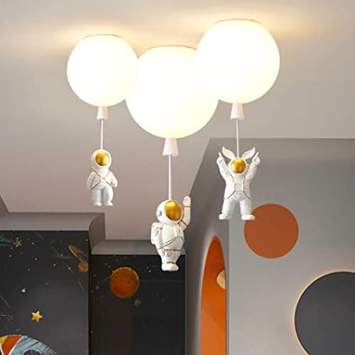 GUANSHAN - Lampe de plafond avec ballon d'astronaute créatif pour chambre à coucher, chambre d'enfant