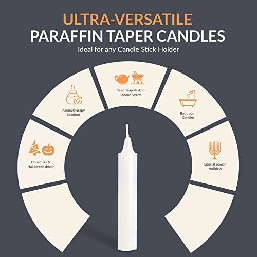 Pami PAM-0994 Traditional Shabbat Candle Sticks [12-Pack] - Unscented Taper Candles With 3 Hours Burning Time- Paraffin Shabbos Candles thumb #3