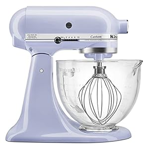 KitchenAid 5 Quart Tilt Head Stand Mixer With Flex Edge Beater Glass Bowl Lavender Cream