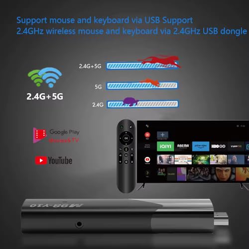 Image of Y10 Mini Smart Android TV Stick 4K Streaming Device with Android 12, 5G Wi-Fi, Bluetooth, Quad-Core CPU, 2GB RAM, 16GB Storage,1 Year Warranty.