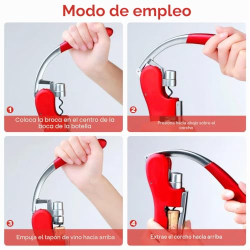 Miniatura 4 de Greatrich Sacacorchos Profesional De Botellas,Abrebotellas De Vino De Aleación De Zinc, Cortador De Lámina Integrado, Para Restaurante, Bar Y Hogar, Abridor De Vino Premium, Wine Opener Eficiente