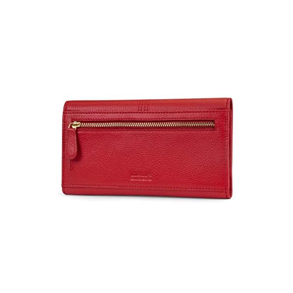 Timberland Women's Leather RFID Flap Wallet Clutch Organizer, Cherry (Pebble), One Size - Image 4