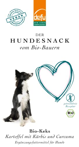 defu Hundesnacks | 1 x 150 g | Bio Hundekekse Kartoffel mit Kürbis und Curcuma | Vegane Premium Leckerlis für Ihren Hund