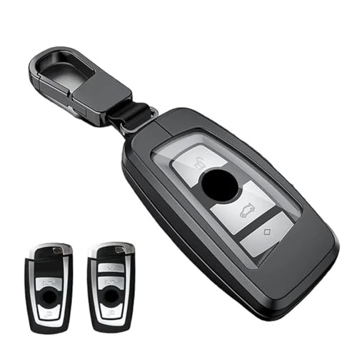 アルミ合金 TPU 車用リモート スマートキーフォブケース カバーホルダー キーチェーン付き と互換性がある BMW 1 2 3 4 5 6 7 X3 X4 M2 M3 M4 M5 M6 F10 F30 対応(Style a)