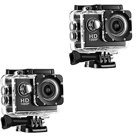 Raptas Combo Pack of 2 Items - 1080p Sports Waterproof Action Camera, 1080p Sports Waterproof Action Camera (1 Year Warranty)