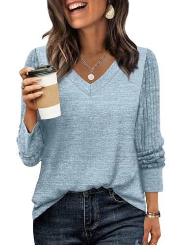WIHOLL Womens Tops Long Sleeeve Casual Tunic Tops...