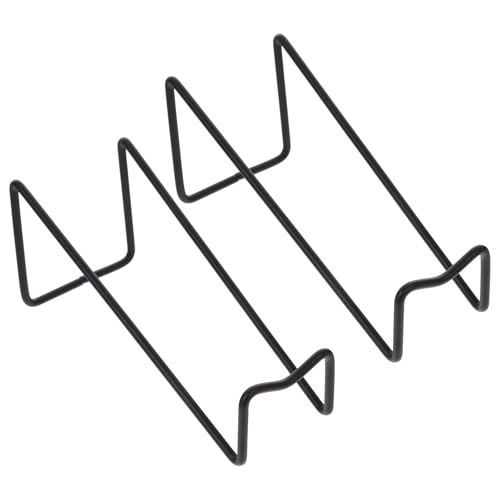 Garneck Soporte de Vino Metálico Negro Pequeño 2 Piezas, Porta Botellas Estable y Moderno para Encimera, Botellero Hueco Multifuncional para Hogar, Restaurante y Bar