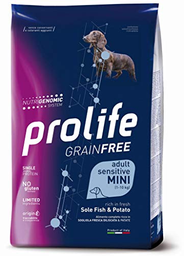 Prolife- Grain Free Adult Sensitive Sole Fish & Potato - Mini 7kg. SOGLIOLA FRESCA DILISCATA & PATATE