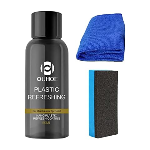 certainoly Car Plastics Plating Refurbishing Agent | Protectant Cleaning for Cars, Truck, Motorcycle Revitalizing Coating Agent, Auto Leather&Plastics Refurbishment 30ml/50ml, 50ml Set Cover